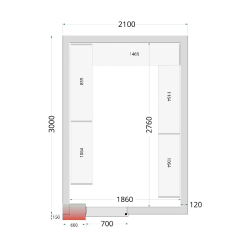 Chambre froide négative CRNF2130 Blanc 2100 x 3000 x 2200 mm TEFCOLD