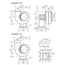 VSB 23 - Ventilateur centrifuge industriel - Plastifer - 13 kg - basse pression en polypropylène UV résistant