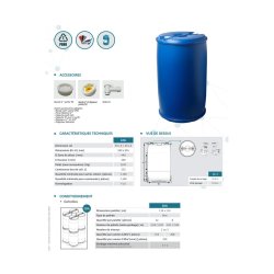 Fût à bondes 220 litres - PEHD - Norme CEE - Dimensions Ø581 mm x H935 mm - Référence B220/BONDE