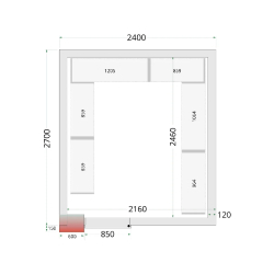 Chambre froide négative CRNF2427WD Blanc 2400 x 2700 x 2200 mm TEFCOLD