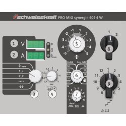 Poste à souder professionnel Schweisskraft PRO-MIG 404-4 W - 1080544 - Refroidissement gaz/eau et technologie avancée