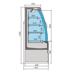Vitrine réfrigérée noah avec portes coulissantes 1.9 7350.0030 COMBISTEEL
