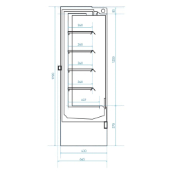 Vitrine réfrigérée murale  avec groupe intégré - disponible en deux profondeurs : 665mm ou 852mm - COTINUS
