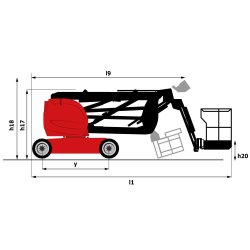 Aetj 43 nacelle élévatrice articulée - manitou - hauteur de travail 15m