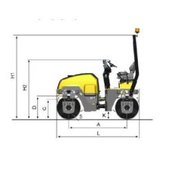 Rouleau tandem enrobé CC1200 - poids 2710kg - moteur Kubota D1703-M - compactage PV3