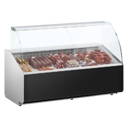 Vitrine réfrigérée avec service-arrière 250 x 98 cm et réserves réfrigérées