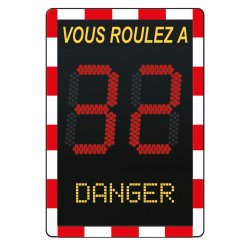Radar pédagogique solaire Viasis Lite - 3 couleurs d'affichage, 2 textes, écran LED haute visibilité