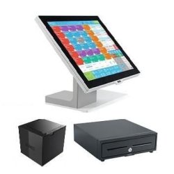 Pack caisse tactile Yuno Evolution - normes NF525 - écran 15,1'' - tiroir caisse 3S 430-24V - imprimante thermique ODP 333