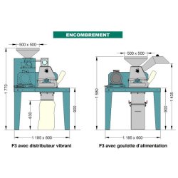 F3 - Broyeur à marteaux mobiles pour produits alimentaires - Electra - poids 150 kg