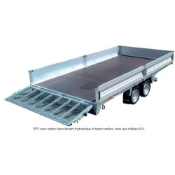 Remorque à 2 essieux freinés, PTC 2500 kg pour espaces verts 4m - ECIM - PEV 425 V