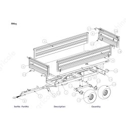 Rm 25 benne agricole rimorchio - geo - poids 320 kg