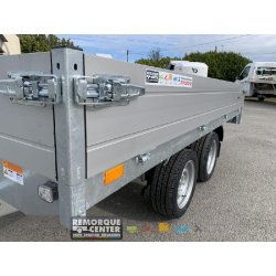 Remorque Benne Hydraulique SARIS - 306 x 170 cm - PTAC : 2700 kg - 2 Essieux - Freinée - Référence K1 306 170 2700 2