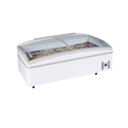 Bac réfrigéré bi-température BAKECO Blanc - avec couvercles coulissants, éclairage LED, volume utile 400 L à 750 L