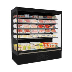 Vitrine réfrigérée murale PENCIL MODULAR NOIRE - 5 niveaux, 0°C à +2°C, sans porte