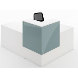 Banque d'accueil professionnel NEW PANO - design modulable avec accessoires personnalisables