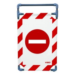 Barrière d'intervention 1 panneau PVC ou Inox 304 - H. 1 000 ou 1 800 mm, polyester velcro - Interdiction / 1000 / PVC