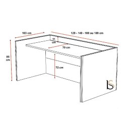 Bureau comptoir bas avant - Ofitres : accueil design - 129, Blanc, Non, Beige brillant