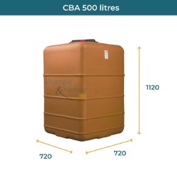 Cuve 500l Aérienne De Récupération D'eau - Réservoir Cubique Terracotta - Elbi Cba500