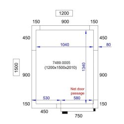 Chambre froide négative 1200X1500X2010 - 80mm Pro Line Combisteel