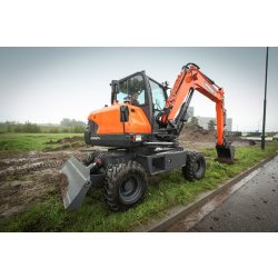 Mini pelle 5,79t - Doosan DX57W-5 - Puissante et polyvalente avec moteur Doosan D24
