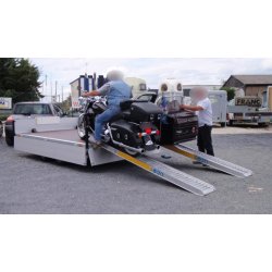 Remorque plateau Humbaur HT 203121 / HT 253121 - 2 essieux, ridelles alu, roues dessous
