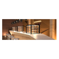Vitrine réfrigérée BACK-SERVICE encastrable positive Ventilée 4 faces vitrées 620mm Integra Drop-in Sayl