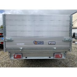 Remorque Tri-benne SARIS - 306 x 184 - PTAC : 3500 kg - 2 Essieux - Freinée - Pompe Électrique - Référence K3 306 184 3500 2 E