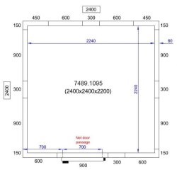 Chambre froide négative 2400X2400X2200 - 80mm Pro Line Combisteel