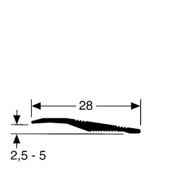 Rampe d'accès discrète Romus - pour revêtements fins 2,5-5 mm avec vis et chevilles