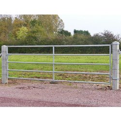 Barrière agricole - 5 lisses fixes - acier galvanisé - largeur 3 à 6m - fabrication française