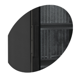 Vitrine réfrigérée noire - SCU1425H - finition élégante, porte vitrée réversible, froid ventilé, LED