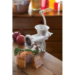 Hachoir à viande manuel en fonte - avec entonnoir à saucisses - largeur 34 cm - hauteur 13,1 cm