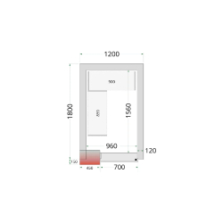 Chambre froide négative CRNF1218 Blanc 1200 x 1800 x 2200 mm TEFCOLD