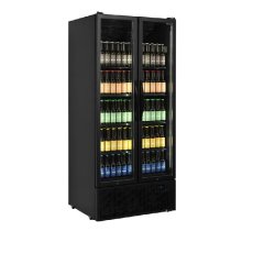 Vitrine réfrigérée noire FS890H BLACK - 2 portes - Finition contemporaine en aluminium noir