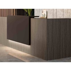 Banque d'accueil en bois Z2 - Modulable, éclairage LED et finitions personnalisées