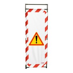 Barrière d'intervention 1 panneau PVC ou Inox 304 - H. 1 000 ou 1 800 mm, polyester velcro - Attention / 1800 / INOX 304