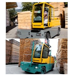 Chariot latéral électrique Baumann série EGX - 8000 kg - Puissance 120V AC - Batterie haute autonomie