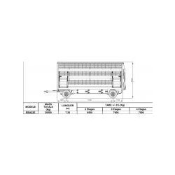 Rba22 - remorque bétaillère -  pezzaioli -  essieux jumelés fixes de 10500 kg
