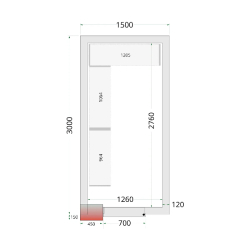 Chambre froide négative CRNF1530 Blanc 1500 x 3000 x 2200 mm TEFCOLD