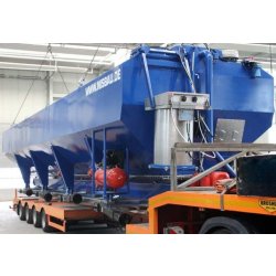 Silo horizontal RheinMix - capacité de 16 à 76 m3 pour le stockage de ciment et matières similaires - conception mobile et moderne