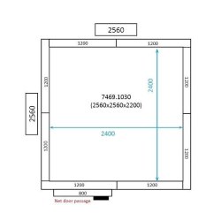 Chambre froide positive 2560x2560x2200 - 80mm Standard Line Combisteel