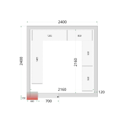 Chambre froide négative CRNF2424 Blanc 2400 x 2400 x 2200 mm TEFCOLD