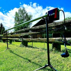 Tournebroche XXL pour méchoui - rôtissoire en acier inoxydable pour porc, agneau, poulet - capacité 40kg - hauteur ajustable