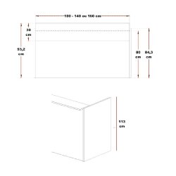 Comptoir de réception droit Torino - Bureau-Store - 100, Blanc, Non