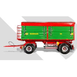 Benne agricole à double essieu R 120 CSGA - Romsan - capacité de 12 000 kg