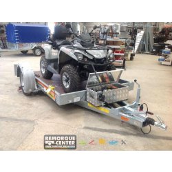 Plateau abaissable MECANOREM RPMS B100 1501F - pompe électrique - 1 essieu - PTAC 1500 Kg - 305 x 170 cm