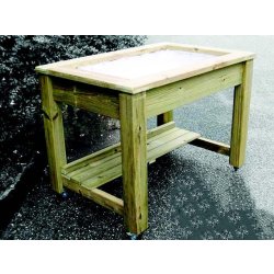 Table potagère bois sur roulettes