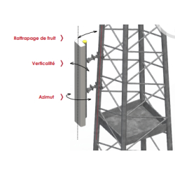Support d'antenne serrurerie - Bras en C pour RRU/RRH, hauteur 30m