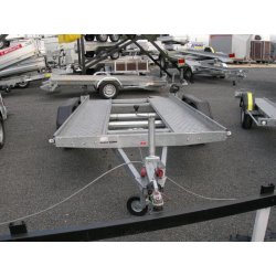Remorque porte voiture Humbaur IMOLA 4064 - 2 essieux freinés, acier galvanisé, rampes alu intégrées
