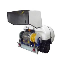 Remorque à 1 essieu avec unité d'hydrocurage intégrée de 50/60/80 m de tuyau haute pression - jtr-c